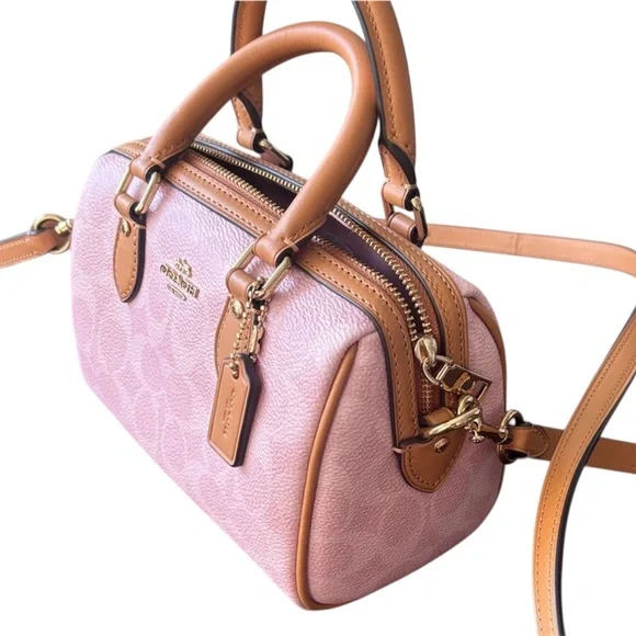 Coach Powder Pink Leather Mini Rowan - Picture 3 of 5